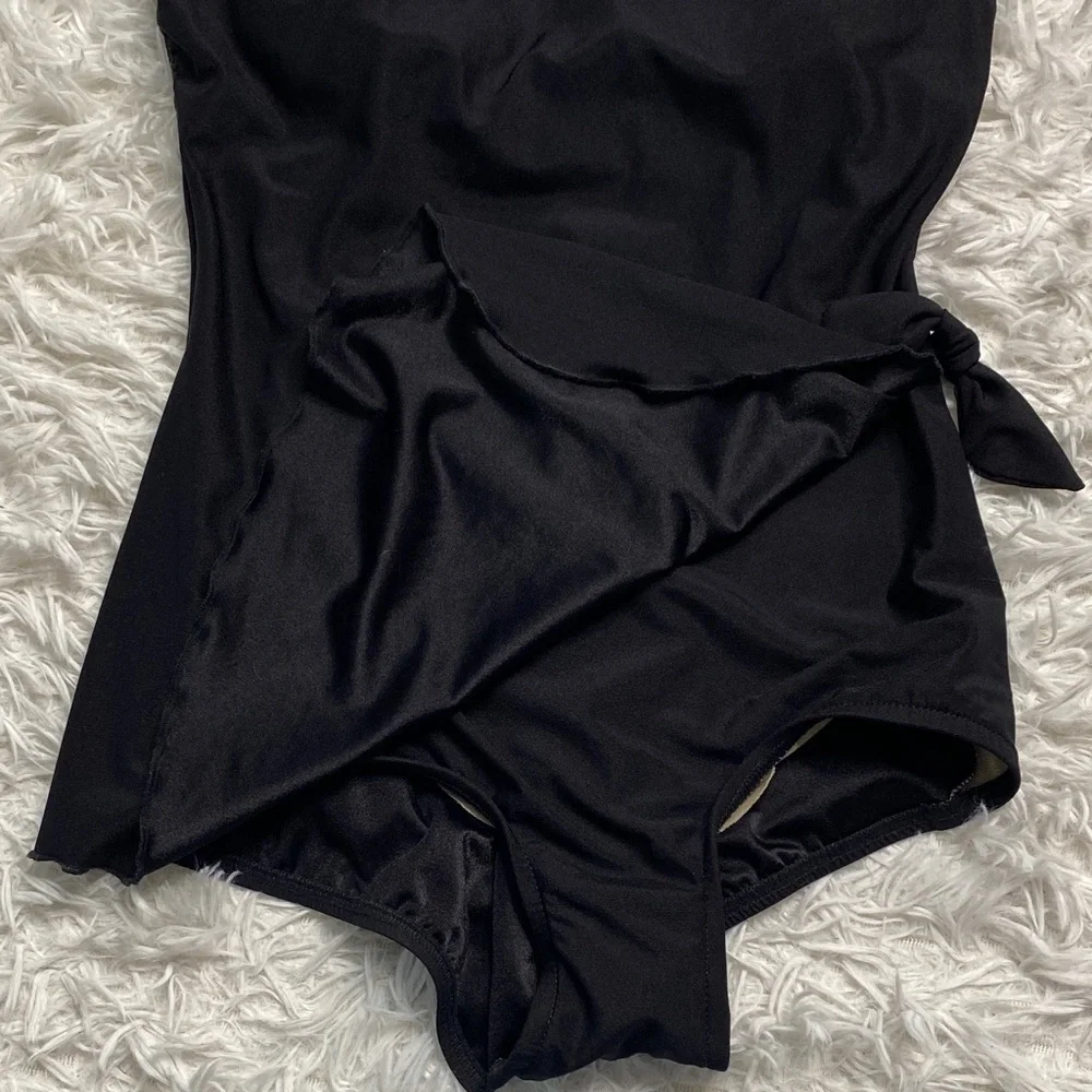 Vintage Maxine of Hollywood Strapless Swimdress with White Trim